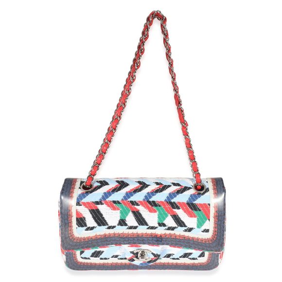 Chanel Multicolour Tweed Silicone Braid Medium Classic Flap - Picture 4 of 7